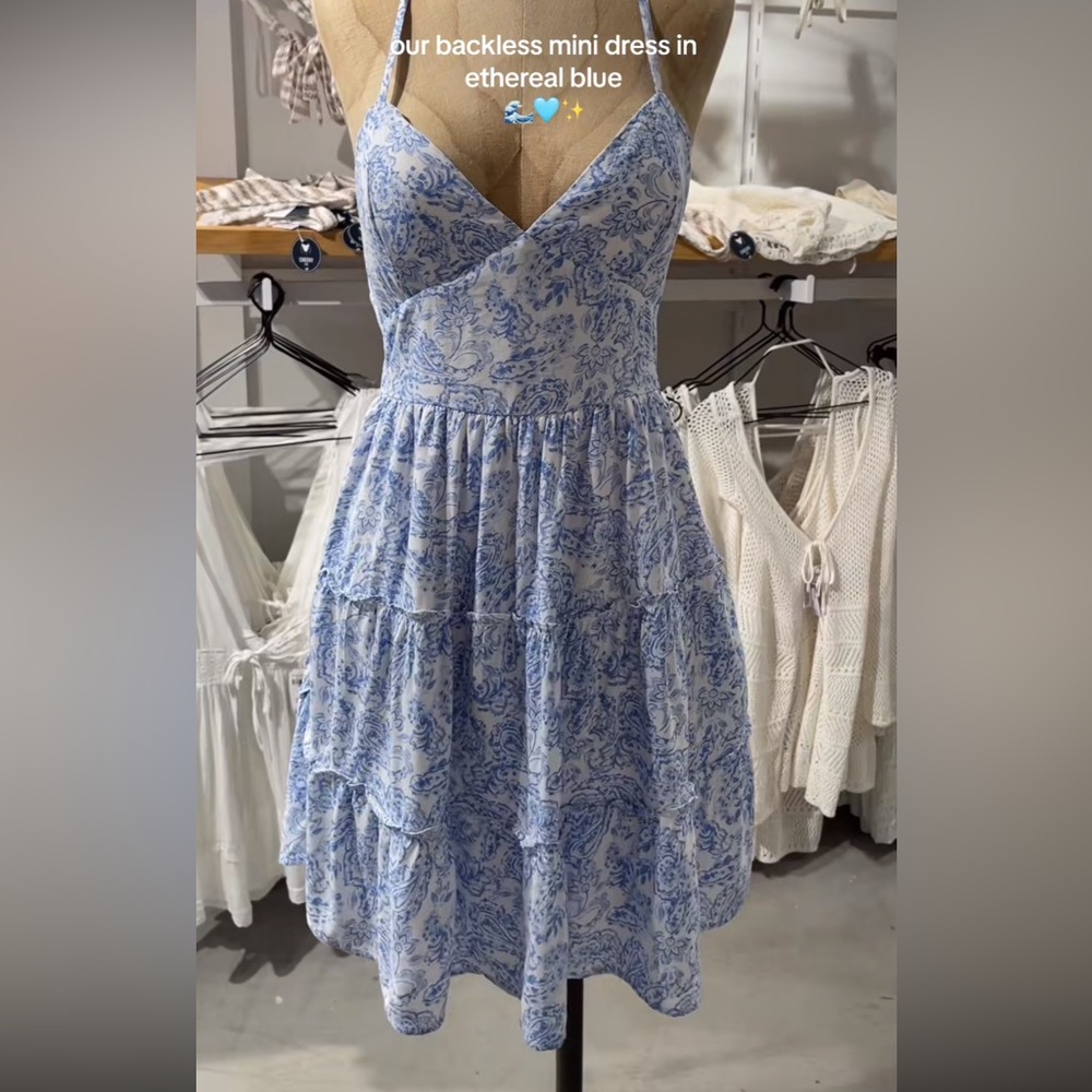 Hollister Open Back Tiered Mini Dress